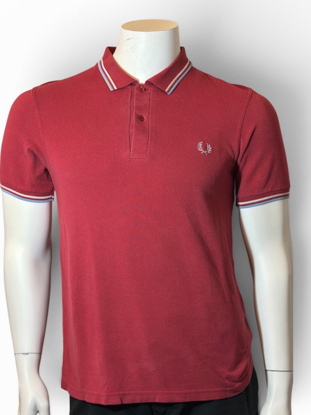 Fred Perry Men’s Red Polo with Twin-Tip Trim